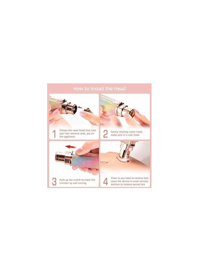 جهاز ازالة شعر الوجه و الحواجب  للنساء 2 في 1 قابل لاعادة الشحن، جهاز ازالة الشعر بدون الم - Image 4