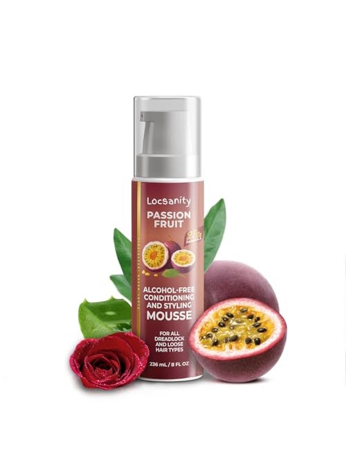 Locsanity Locsanity Passion Fruit Alcohol-Free Conditioning and Styling Mousse, Rolling, Twisting, Locking Mousse- Dreadlocks, Locs, Sisterlocks, Loose Natural Hair, Braidlocs 