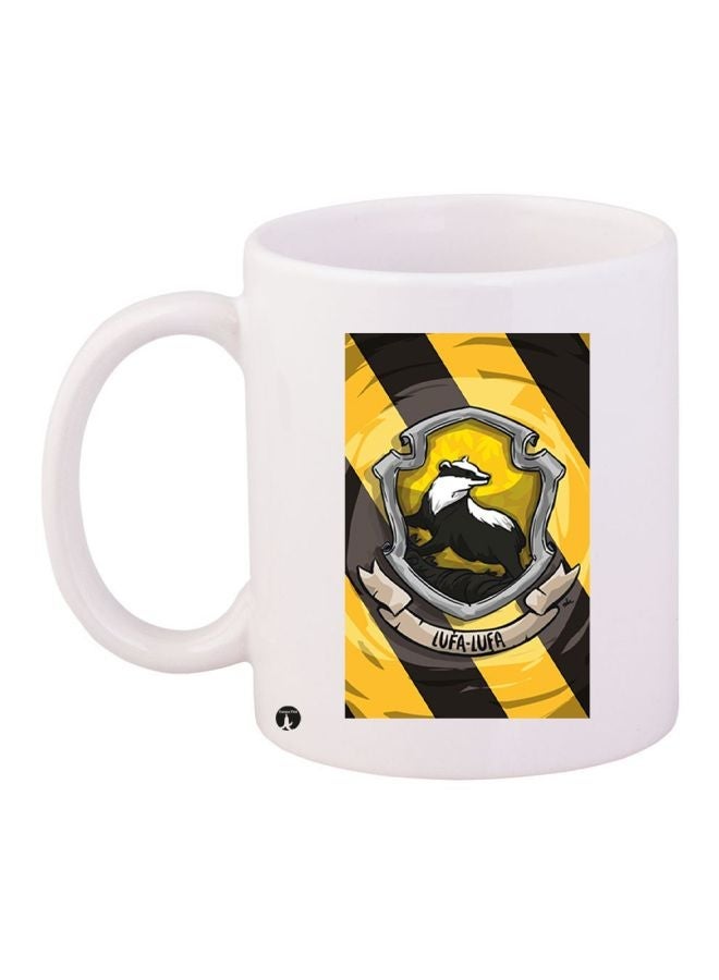 RYN Animal Printed Coffee Mug White/Yellow/Black 11ounce