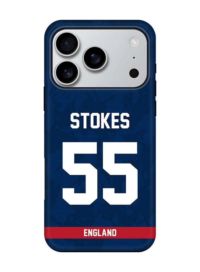 Stylizedd Tough Pro Magnetic Case for iPhone 17 Pro, Dual Layer hybrid PC + TPU Mobile Cover Matte - England Ben Stokes, Jersey No 55