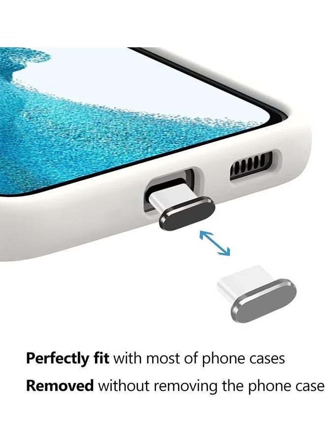 YJ USB C dust plugs, 4-piece set Type C dust plug covers for charging port protection caps, comes with a cleaning brush, suitable for all USB C devices. - Image 4