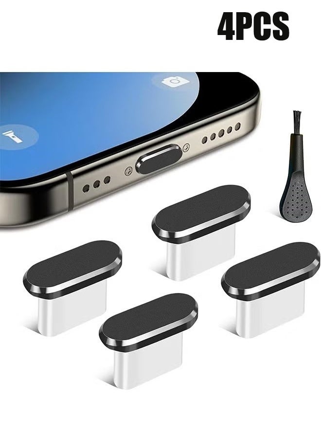 YJ USB C dust plugs, 4-piece set Type C dust plug covers for charging port protection caps, comes with a cleaning brush, suitable for all USB C devices. - Image 1