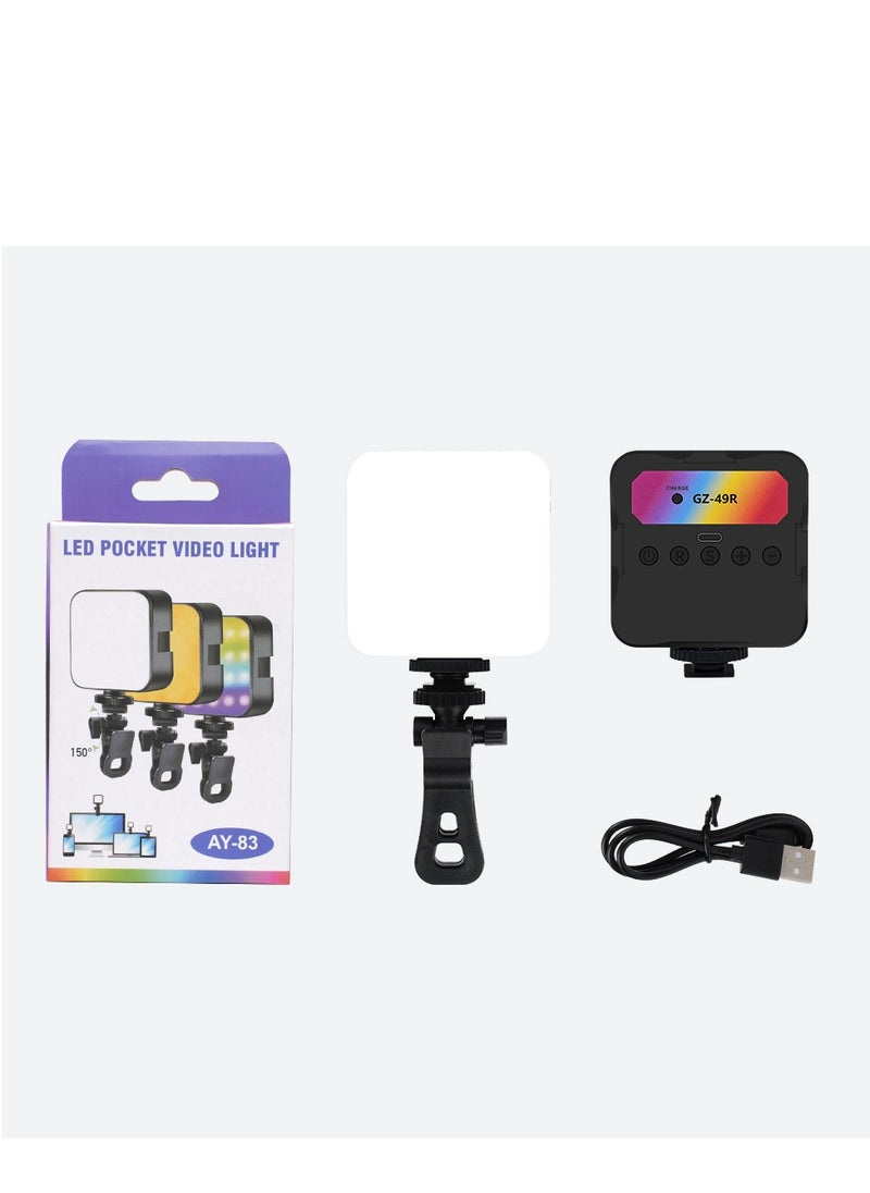 TOP ONE Portable RGB Video Light Fill Light 0-360 Full Color Video Light Dimmable 180 Degree Front and Rear Adjustment Angle for Photography,Video Conference,TikTok  - Image 1