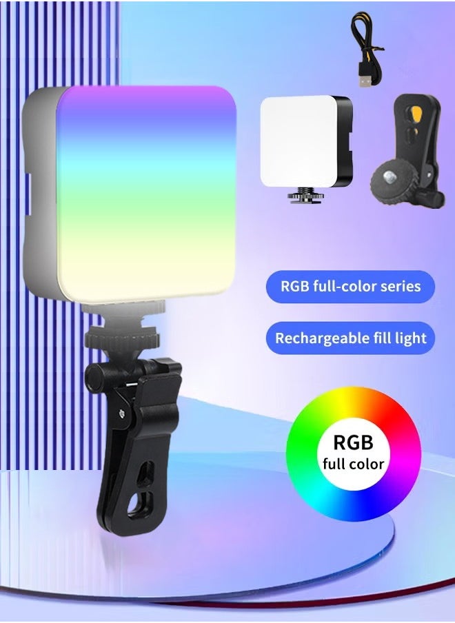 TOP ONE Portable RGB Video Light Fill Light 0-360 Full Color Video Light Dimmable 180 Degree Front and Rear Adjustment Angle for Photography,Video Conference,TikTok  - Image 2