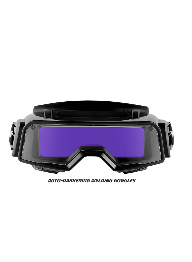 Welding Goggles Auto Darkening Auto Welding Glasses Welding Mask Solar Auto Darkening Welder Eyes Glasses Welding Helmet Glasses with Elastic Strap for Protecting Eyes  - Image 1