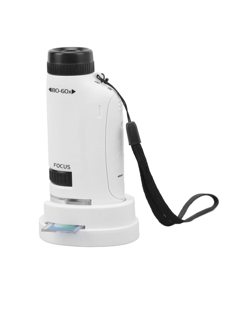 Velaurs Small Handheld Round Handle Microscope 60X to 120X Mini Pocket Microscope with LED Light  - Image 1