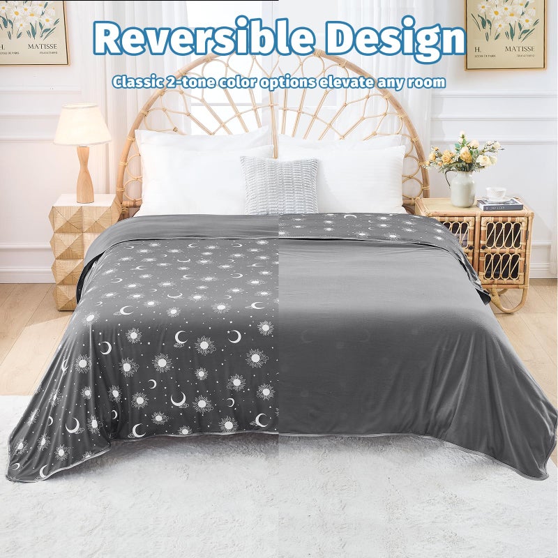 inhand Cooling Blanket Queen Size (90"x90") - Cooling Blankets for Hot Sleepers - Q-Max >0.45 Decorative Lightweight Breathable Summer Cold Blankets for Sleeping Night Sweats to Keep Cool - Dark Grey - Image 5