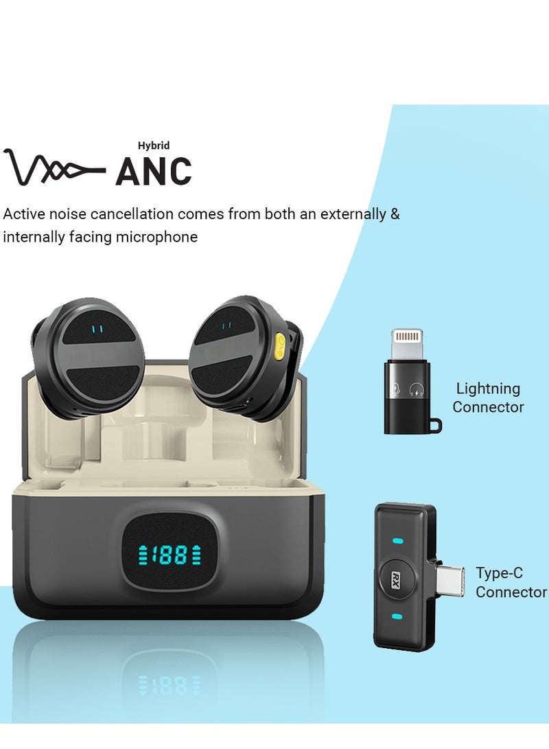 Trands ANC Wireless Microphone Lavalier Microphone System with Charging Case for YouTube Facebook Live Stream Record Interview Vlogs - Image 4