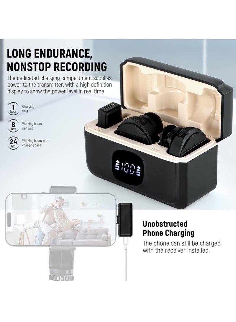 Trands ANC Wireless Microphone Lavalier Microphone System with Charging Case for YouTube Facebook Live Stream Record Interview Vlogs - Image 5