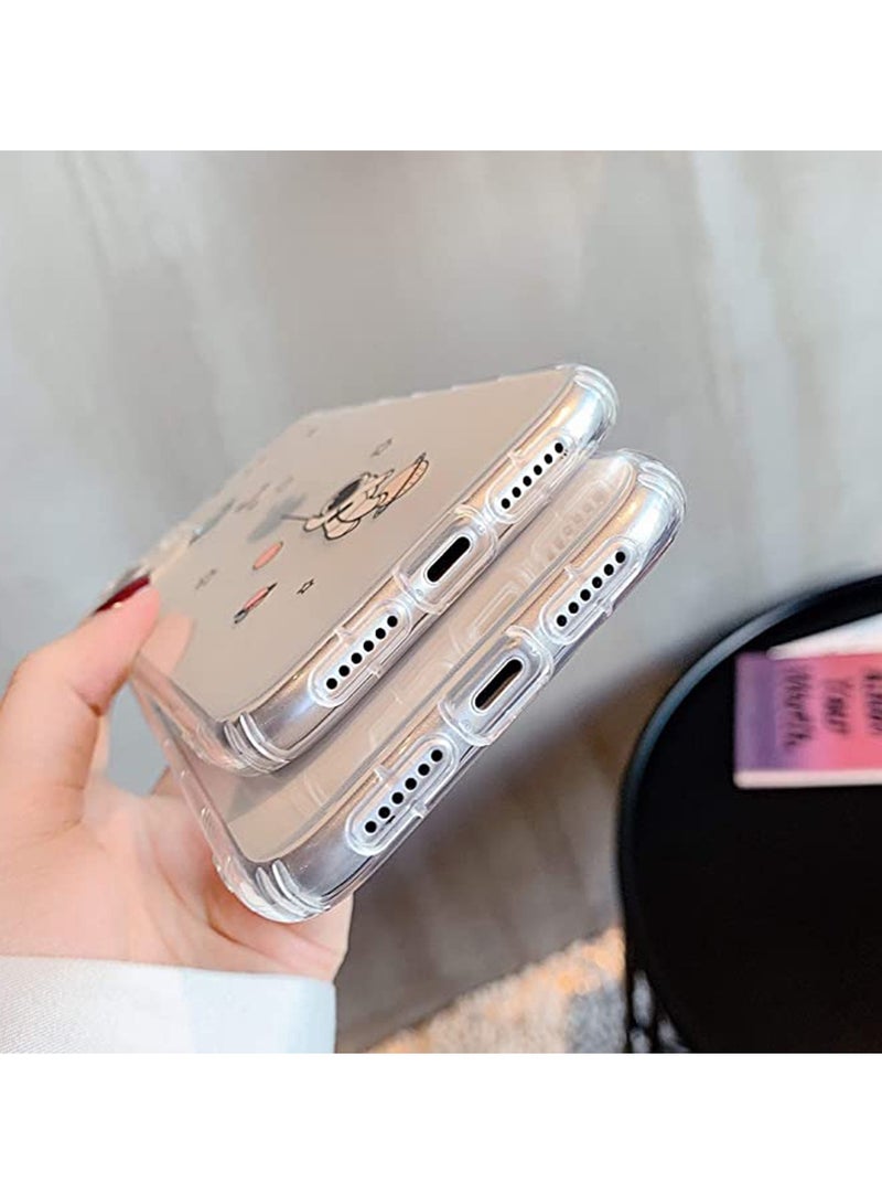 iPhone 11 Case, Clear with Creative Astronaut Cartoon Pattern, Soft TPU, Protective Slim Shockproof Design, Precision Cut for Easy Use - Image 5
