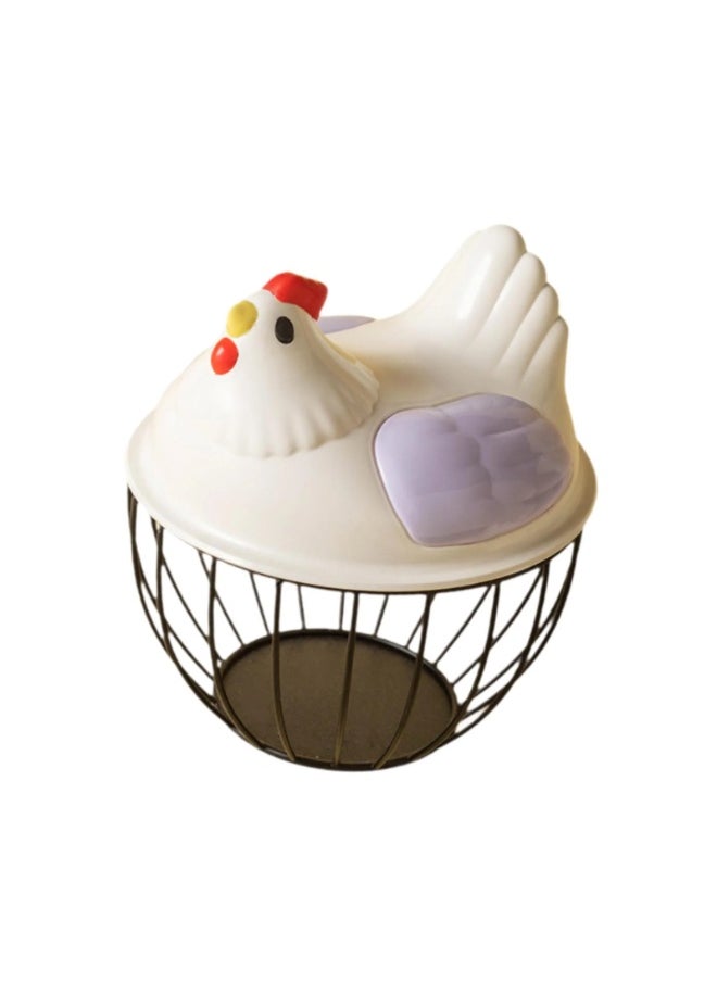 Generic - Chicken-shaped egg collection basket - black (with different chicken wing color - multi-colored) - Image 1