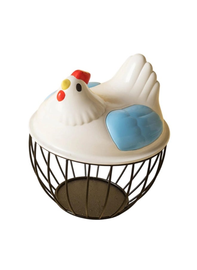 Generic - Chicken-shaped egg collection basket - black (with different chicken wing color - multi-colored) - Image 1