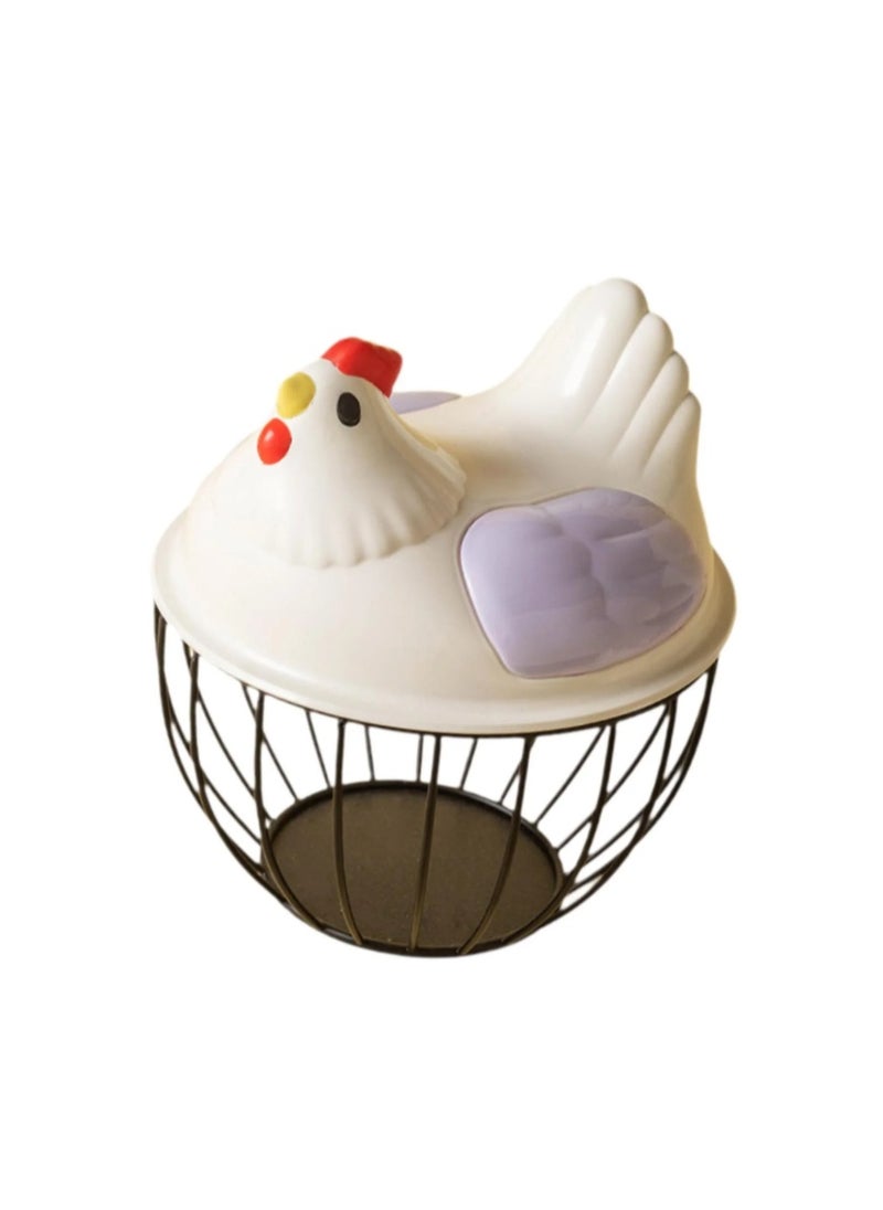 Generic - Chicken-shaped egg collection basket - black (with different chicken wing color - multi-colored) - Image 1