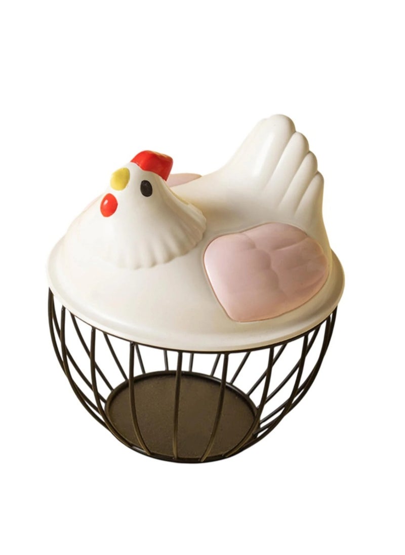 Generic - Chicken-shaped egg collection basket - black (with different chicken wing color - multi-colored) - Image 1
