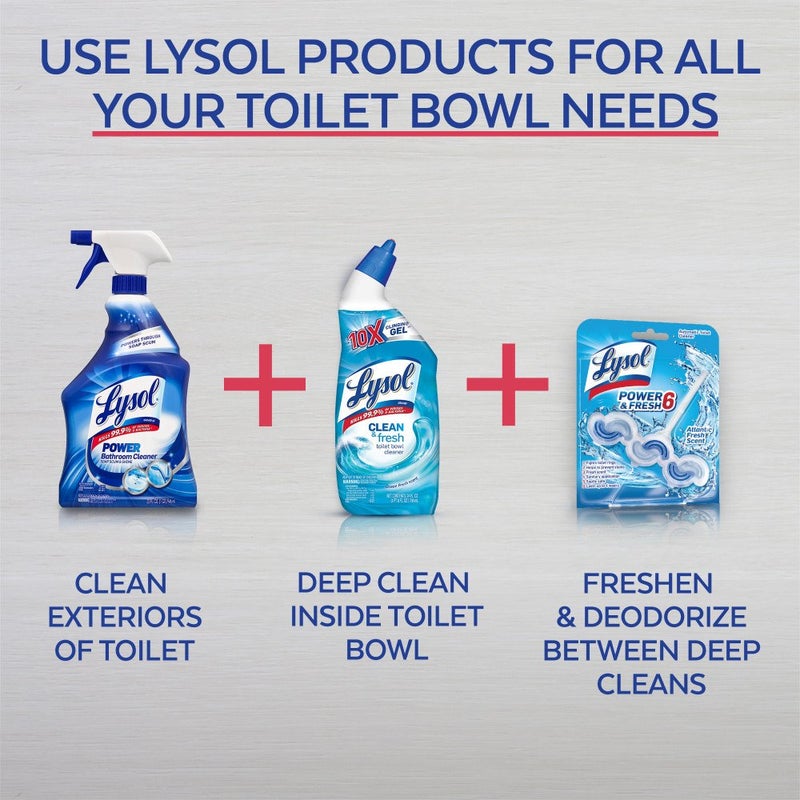 Lysol Toilet Bowl Cleaner Gel, For Cleaning and Disinfecting, Stain Removal, Forest Rain Scent, 24oz - Image 4