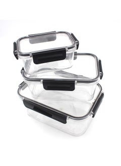 Auroware Auroware 3 Set Storage Sealed Crisper Container with Leak proof Lid 500ml, 1.2 Liter, 2.2 Liter kitchen Organisation, Transparnet, BPA-Free, Airtight, Stain, Shatter Resistance  - Image 1