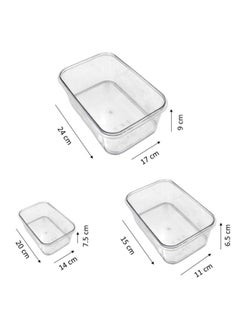 Auroware Auroware 3 Set Storage Sealed Crisper Container with Leak proof Lid 500ml, 1.2 Liter, 2.2 Liter kitchen Organisation, Transparnet, BPA-Free, Airtight, Stain, Shatter Resistance  - Image 4
