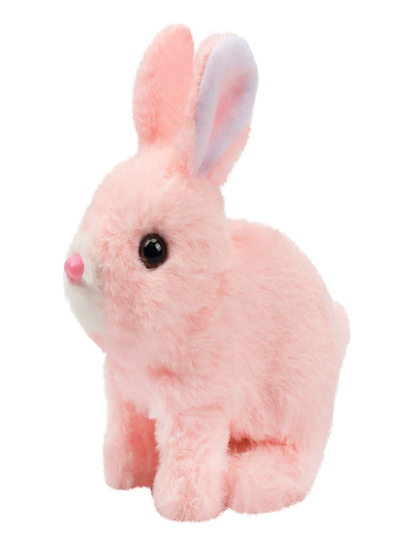 Interactive Electronic Pet, Hopping Rabbit Plush Bunny Toy with Sounds Movements Animated Walking Wiggle Ears Twitch Nose Gift for Toddlers Birthday, Stuffed Animal Electric Gift
