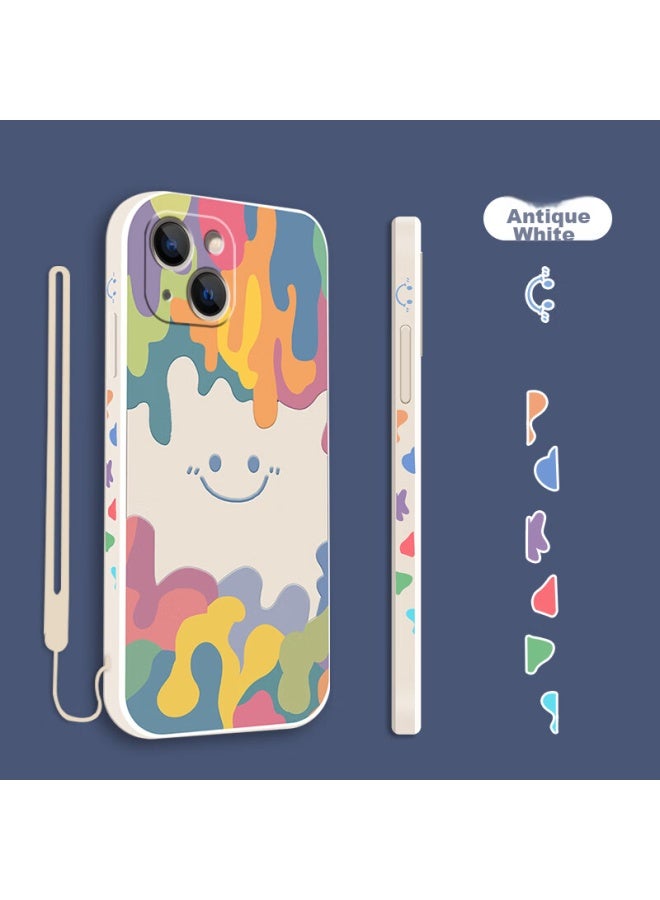 Zitai, Suitable For Apple 14 Phone Case, Liquid Silicone Iphone 14 Protective Cover, Painted Creative Anti-drop Soft Case , 6.1 Inch White - Image 2