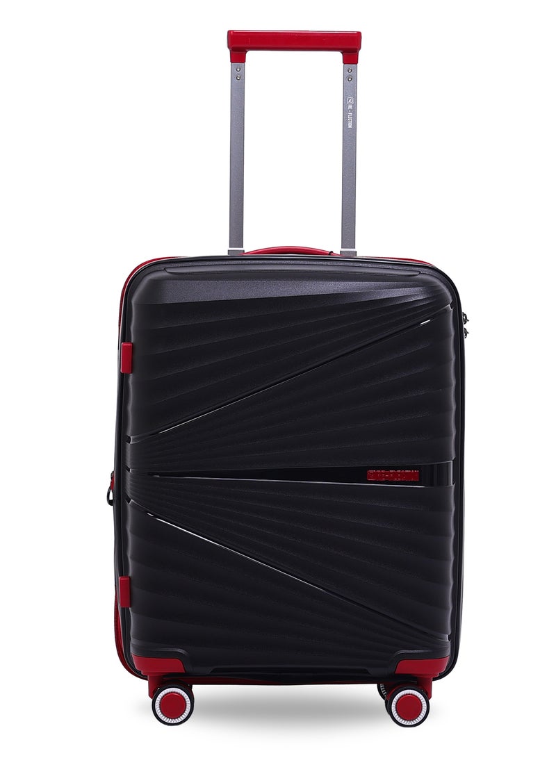 Reflection PP Luggage, Lightweight Hardshell, Expandable with 4 Spinner Wheels and TSA Lock (28-Inch, Black) - Image 1