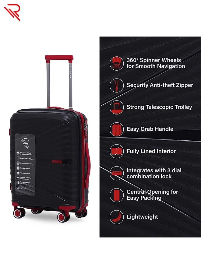 Reflection Reflection PP Luggage, Lightweight Hardshell, Expandable with 4 Spinner Wheels and TSA Lock (28-Inch, Black)