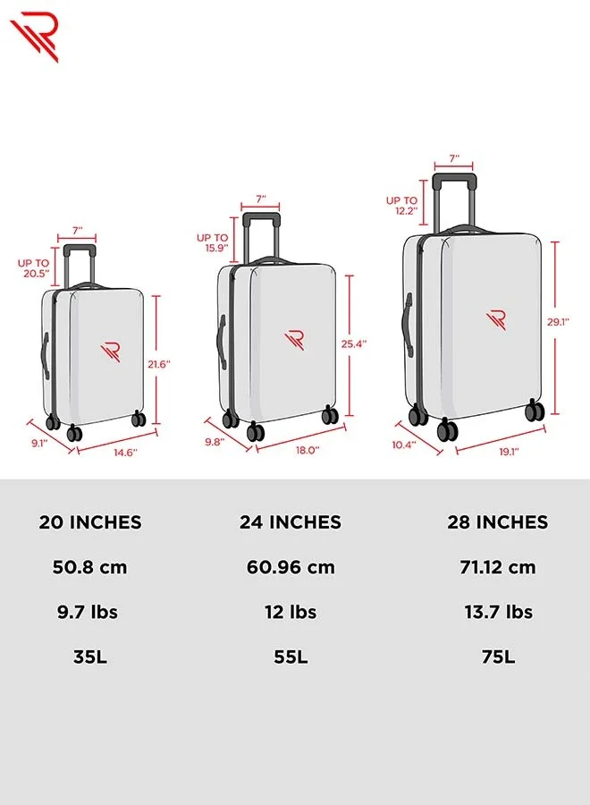 Reflection Reflection PP Luggage, Lightweight Hardshell, Expandable with 4 Spinner Wheels and TSA Lock (28-Inch, Black)