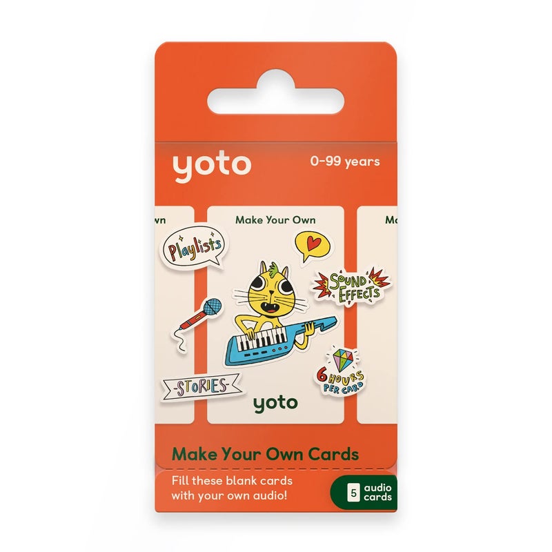 Yoto Make Your Own Cards â€“ 5 Blank Audio Cards for Use with Player & Mini All-in-1 Audio Device, Record & Play Stories Music Radio Podcasts Birthday Messages & Fun Educational Learning Activities - Image 1