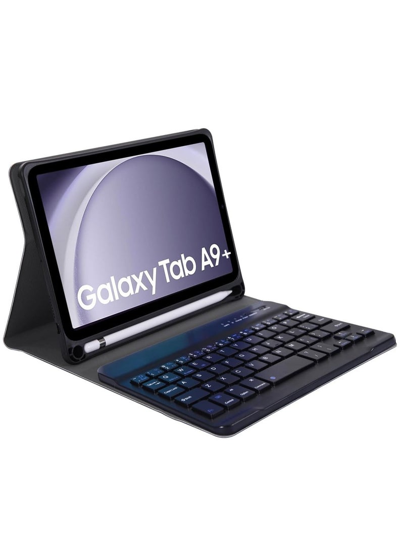 ميجوفاست حافظة لوحة المفاتيح لجهاز Samsung Galaxy Tab A9 Plus A9+ 5G 11 بوصة موديل 2023 (SM-X210/X216/X218) غطاء حامل نحيف خفيف الوزن مع لوحة مفاتيح بلوتوث لاسلكية قابلة للفصل مغناطيسيًا - Image 1