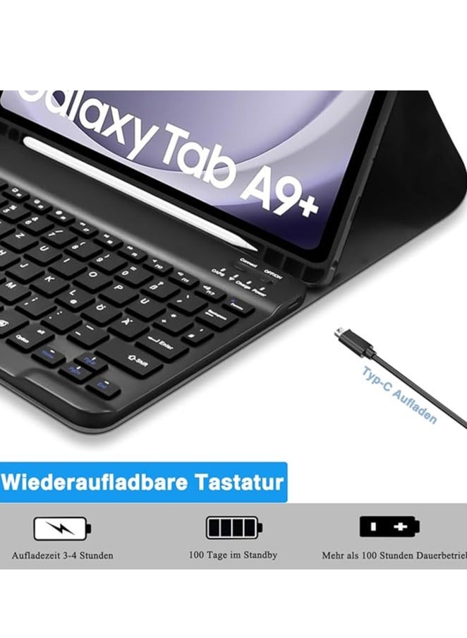ميجوفاست حافظة لوحة المفاتيح لجهاز Samsung Galaxy Tab A9 Plus A9+ 5G 11 بوصة موديل 2023 (SM-X210/X216/X218) غطاء حامل نحيف خفيف الوزن مع لوحة مفاتيح بلوتوث لاسلكية قابلة للفصل مغناطيسيًا - Image 4