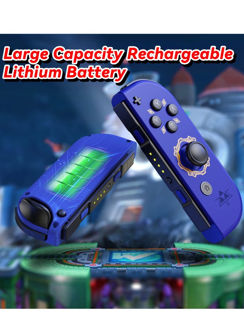 أجهزة تحكم وايرلس جوي-كون لجهاز نينتندو سويتش، بديل L/R متوافق مع سويتش/لايت/OLED، عصا تحكم مع خاصية الاستيقاظ، لقطة شاشة، واهتزاز مزدوج (أزرق داكن) - Image 2