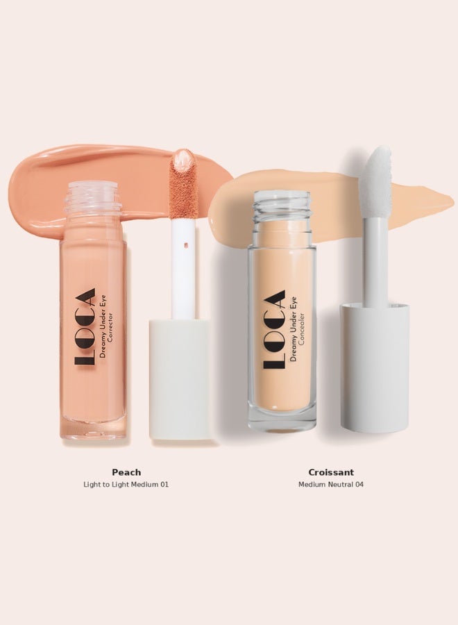 Loca Professional Skin Correcting And Concealing Set Croissant Medium Neutral 04 And Peach Light To Light Medium 01