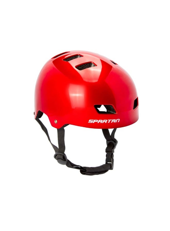 Spartan Skate Helmet (Medium, Glossy Red)  - Image 2