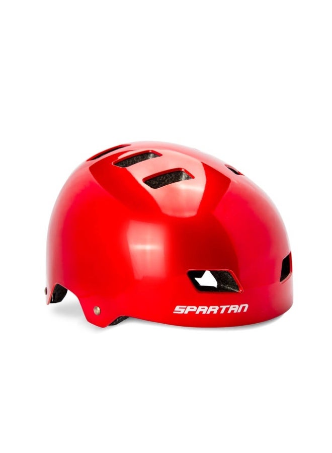 Spartan Skate Helmet (Medium, Glossy Red)  - Image 1