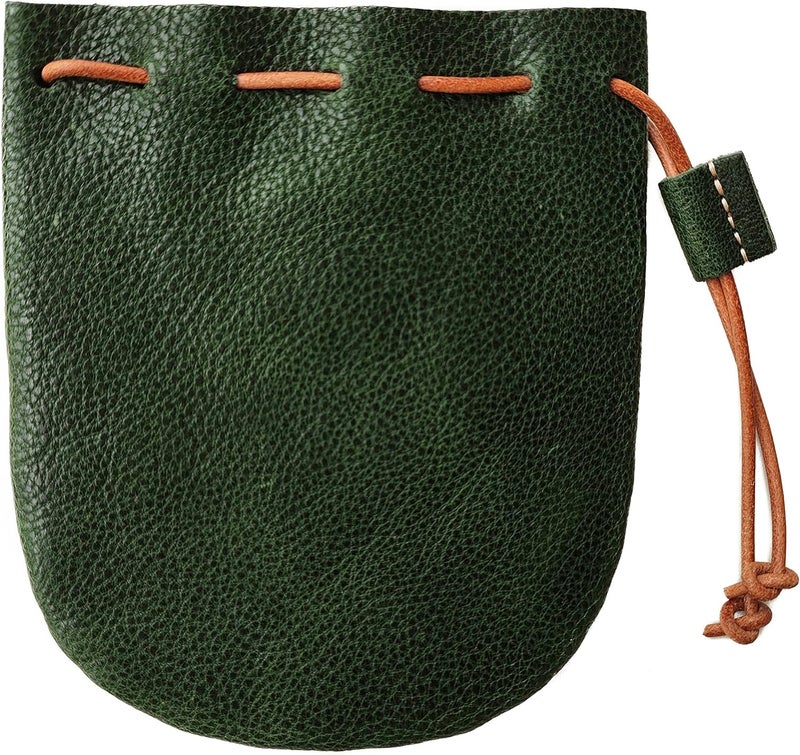 Fantastic Workmanship Genuine Leather Drawstring Coin Purse
