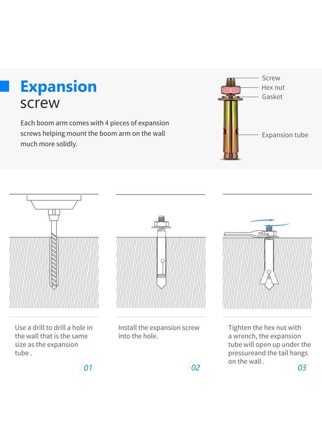 Neewer 2-Pack Triangle Wall Mounting Boom Arm for Photography Studio Video Strobe Lights Monolights Softboxes Umbrellas Reflectors,180 Degree Flexible Rotation,Max Length 70.8 inches/180CM (Black) - Image 4