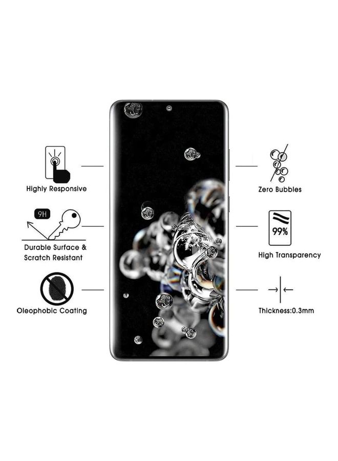 ICS Tempered Glass Screen Protector For Samsung Galaxy S20 Ultra/S20 Ultra 5G Clear/Black - Image 2