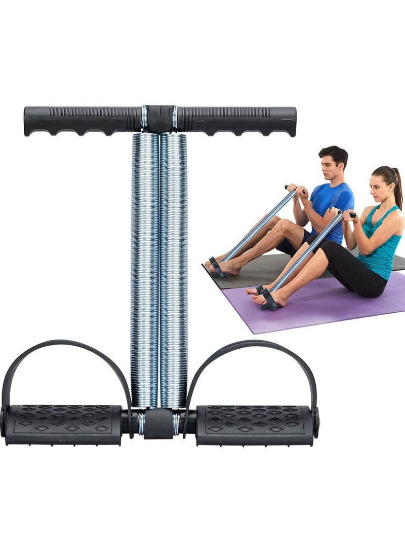 Beauenty Elastic Sit Up Pull Rope Dual Spring Tension Foot Pedal Abdomen Leg Exerciser Tummy Trimmer Equipment Bodybuilding Expander for Fitness Yoga Training - Image 1