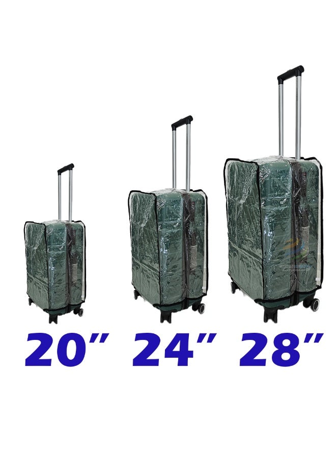 Clear PVC Rolling Suitcase Protector – Transparent Luggage Cover, Waterproof, Dustproof, and Scratch-Resistant Travel Case Cover with Elastic Fit, Reusable for Check-in Bags (24inch) - Image 3