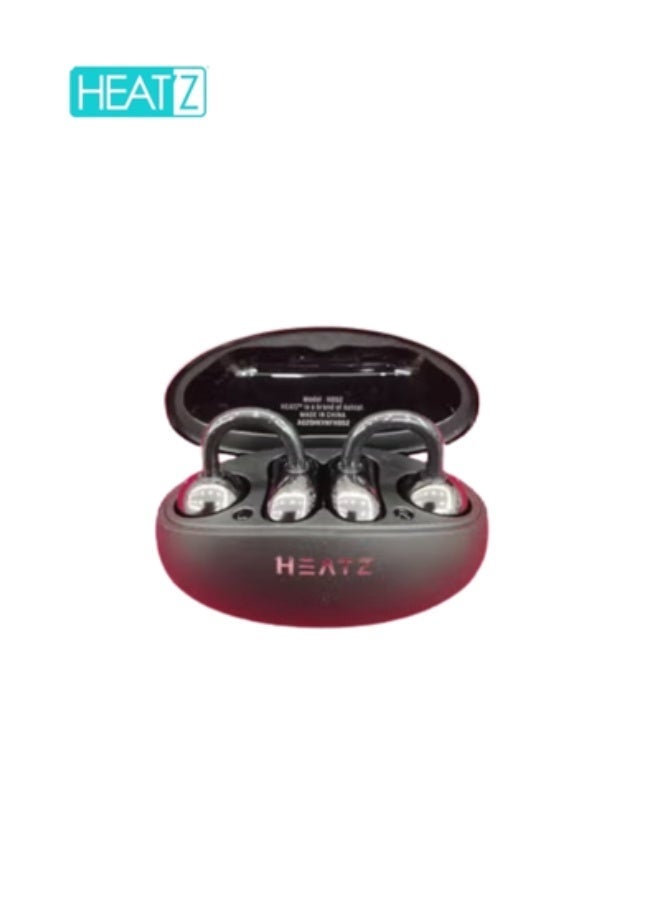 هيتز سماعات أذن لاسلكية مفتوحة الأذن Heatz HB52 | تقنية بلوتوث لإلغاء الضوضاء ENC | مكالمات واضحة بتقنية الذكاء الاصطناعي | تثبيت آمن بتقنية C-Bridge | شحن سريع | مناسبة للرياضة والاستخدام اليومي | أسود - Image 1