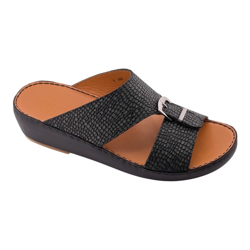 AET A E T Handmade Arabic Sandals For Men | Outdoor Mens Slippers | Everyday Flip Flops Open Toe | Arabic Genuine Leather With Buckle | New Design | Tan Footbed | Comfortable & LightWeight - Image 1