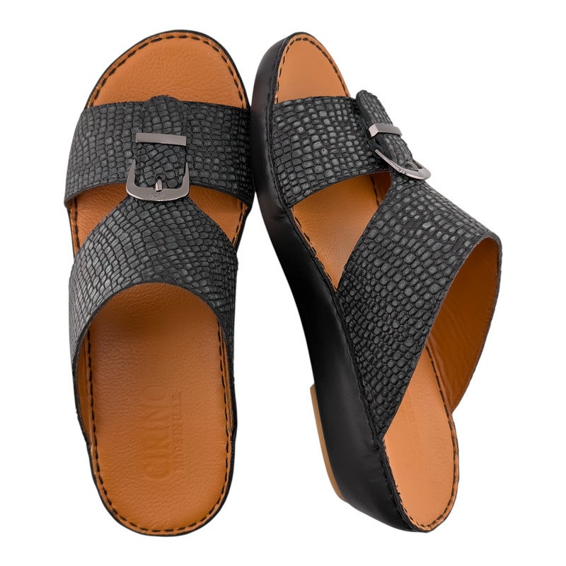 AET A E T Handmade Arabic Sandals For Men | Outdoor Mens Slippers | Everyday Flip Flops Open Toe | Arabic Genuine Leather With Buckle | New Design | Tan Footbed | Comfortable & LightWeight - Image 2