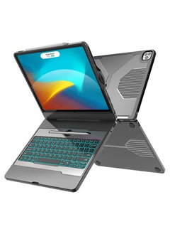 iPad Pro 12.9 Keyboard, 5-in-1 USB-C Hub, 7 Color Backlit - Pencil Holder - Smart Magic Keyboard for 12.9-inch iPad Pro, Black