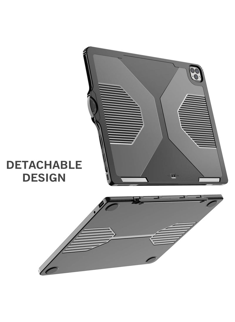 AROAQ - iPad Pro 12.9 Keyboard, 5-in-1 USB-C Hub, 7 Color Backlit - Pencil Holder - Smart Magic Keyboard for 12.9-inch iPad Pro, Black - Image 1