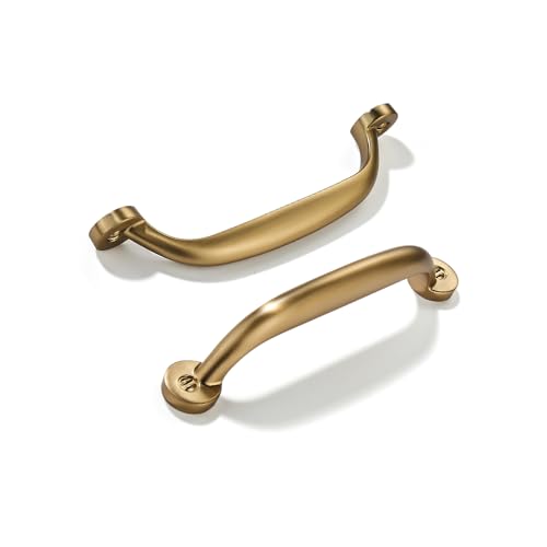 CABDM 10 Pack 334 inch Hole Center Brushed Brass Cabinet Pulls Heavy Duty Solid Drawer Honey Bronze Hardware Handles Kitchen Vanity Bathroom Handles - Image 1