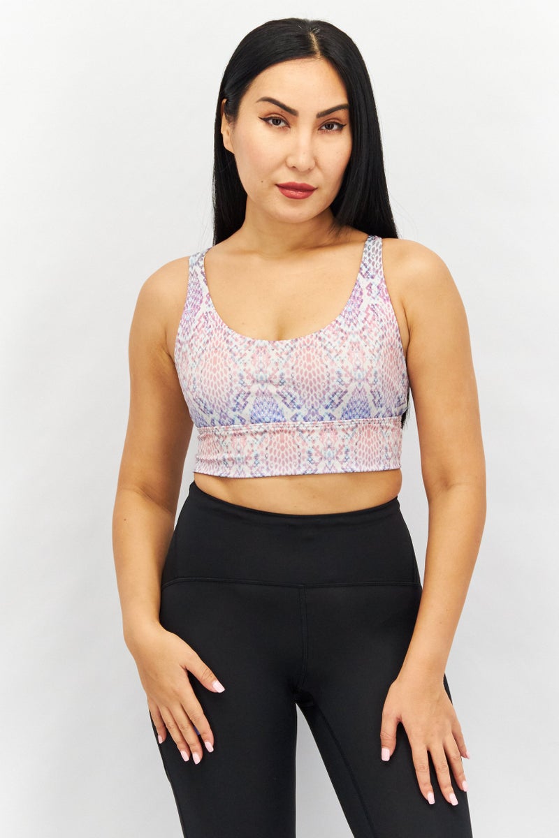 Asos Design Women Allover Print Non Padded Bra, White - Image 1