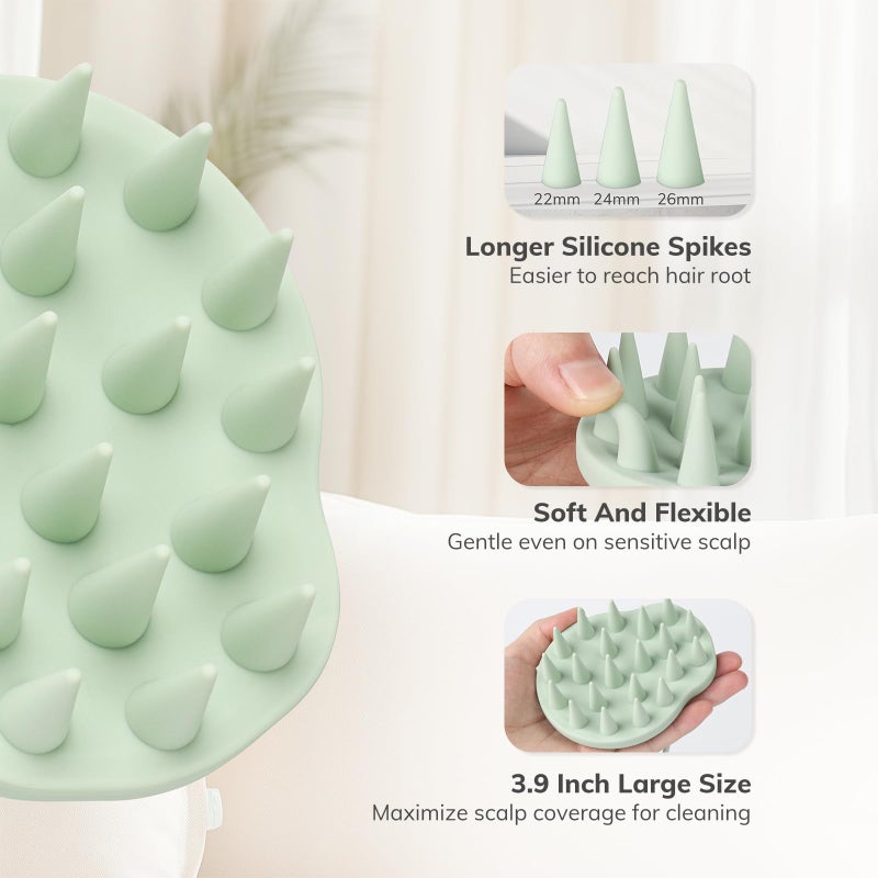 Sndyi Silicone Scalp Massager Hair Growth, Scalp Scrubber with Soft Silicone Bristles, Scalp Exfoliator for Dandruff Removal, Large Size Shampoo Brush, Wet Dry Scalp Brush for Long Thick Curly Hair - Image 4