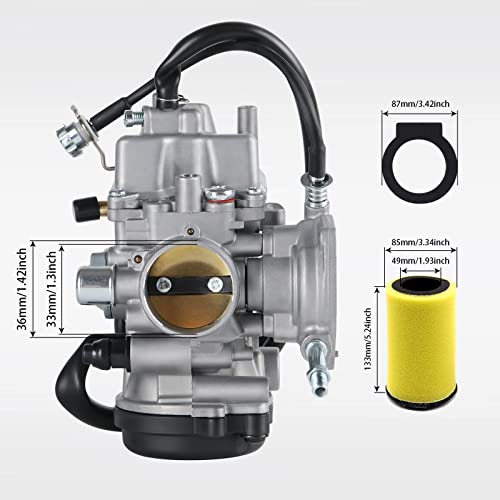 Tang Carburetor Compatible with Yamaha 2000-2006 Big Bear YFM 400 YFM400,Kodiak 400,2007-2010 Wolverine 450,2007-2014 Grizzly 350 450 ATV With Cleaner Brush,Air Fiter,Fuel Filter - Image 3