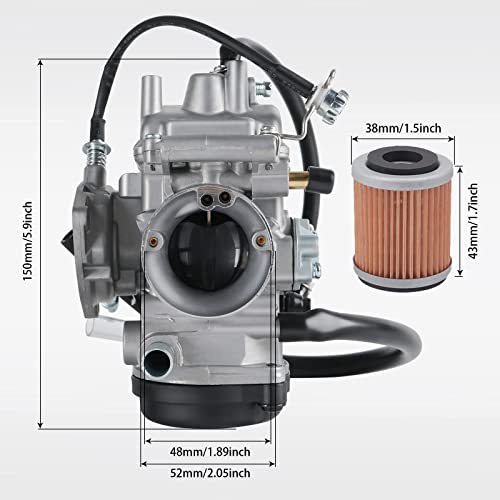 Tang Carburetor Compatible with Yamaha 2000-2006 Big Bear YFM 400 YFM400,Kodiak 400,2007-2010 Wolverine 450,2007-2014 Grizzly 350 450 ATV With Cleaner Brush,Air Fiter,Fuel Filter - Image 2