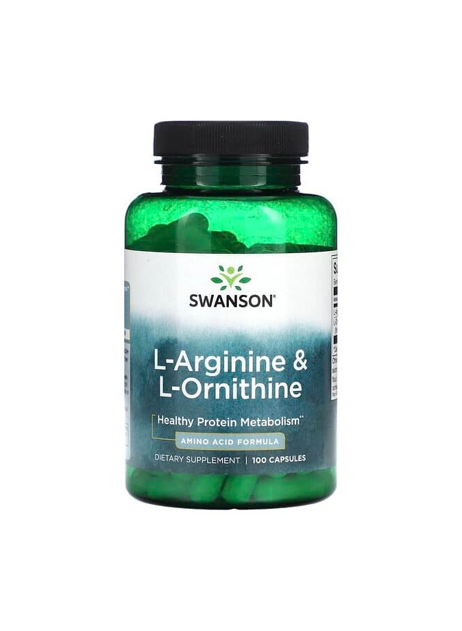 SWANSON L-Arginine & L-Ornithine, 100 Capsules