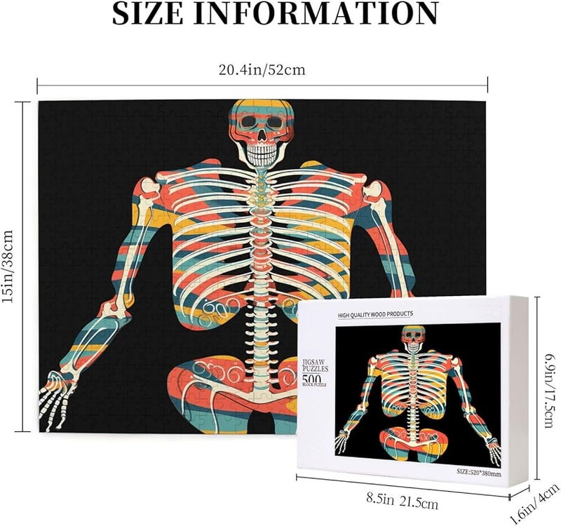 لغز فايا قوس قزح الهيكل العظمي 500 قطعة للكبار ديكور المنزل 20.4 × 15 بوصة - Image 5